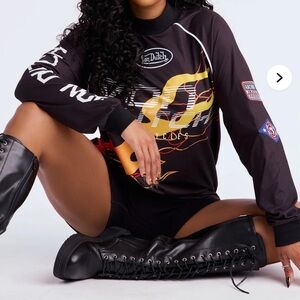 Von Dutch Black and White Graphic Long Sleeve